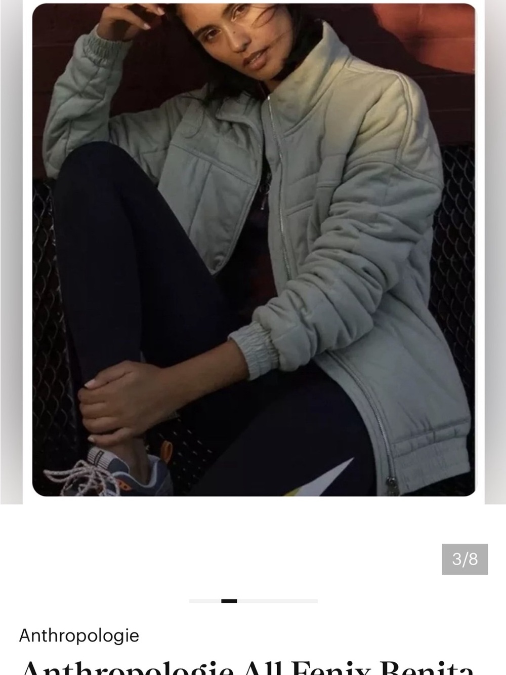 Anthropologie Allfenix sage Gray bomber jacket S